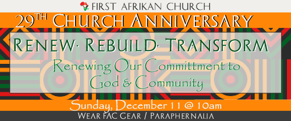 29th Church Anniversary - Dec 11